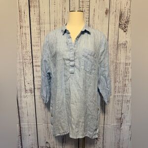 J. Jill‎ Sky Blue Pinstripe Linen Tunic